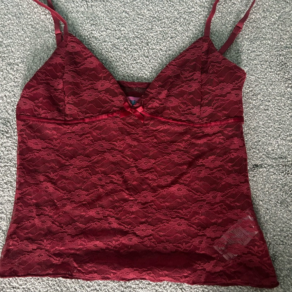 Red Lace Camisole Top